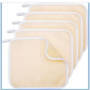 NWOT Tatuo 5 Pcs Exfoliating Face and Body Wash Cloths Towel Weave Bath